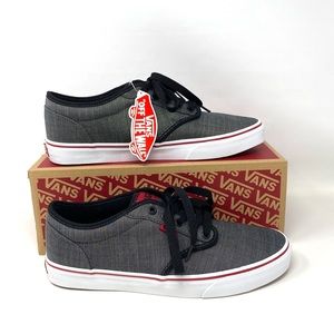 VANS Atwood Textile Black Grey Red Low Top Canvas Men’s Sneakers VN000KC46EZ